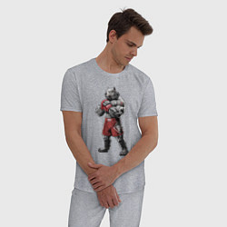 Пижама хлопковая мужская Питбуль - Смешанные единоборства - MMA, цвет: меланж — фото 2