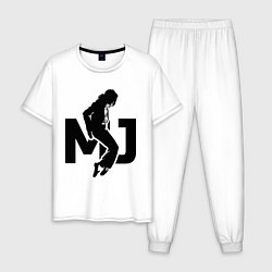 Пижама хлопковая мужская MJ Music, цвет: белый