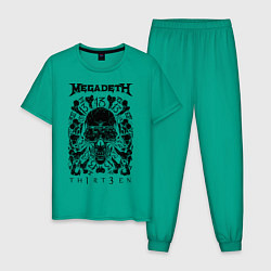Пижама хлопковая мужская Megadeth Thirteen, цвет: зеленый
