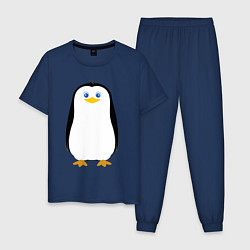 Пижама хлопковая мужская Красивый пингвин, цвет: тёмно-синий