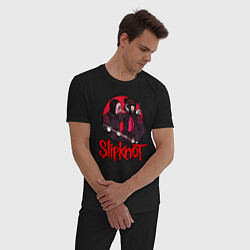 Пижама хлопковая мужская Slipknot rock, цвет: черный — фото 2