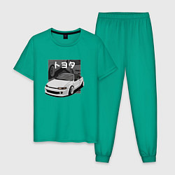 Пижама хлопковая мужская Toyota Sera JDM Retro Design, цвет: зеленый