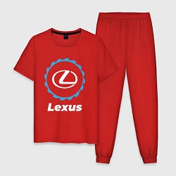 Пижама хлопковая мужская Lexus в стиле Top Gear, цвет: красный