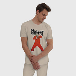 Пижама хлопковая мужская Slipknot fan art, цвет: миндальный — фото 2
