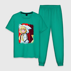 Пижама хлопковая мужская Удивлённая Кон - Инцидент Кэмоно, цвет: зеленый