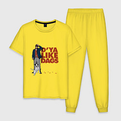 Пижама хлопковая мужская Snatch: D'ya Like Dags, цвет: желтый