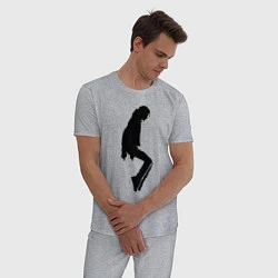 Пижама хлопковая мужская Силуэт Майкла Джексона - Minimalism, цвет: меланж — фото 2