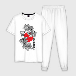 Пижама хлопковая мужская Кисацутай - истребитель демонов, цвет: белый