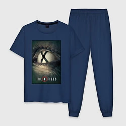 Пижама хлопковая мужская X - Files poster, цвет: тёмно-синий