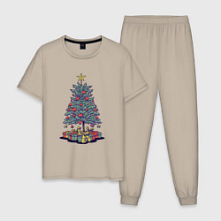 Мужская пижама Новогодняя елка с подарками