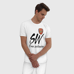 Пижама хлопковая мужская Arsenal - sweeper - England - London, цвет: белый — фото 2