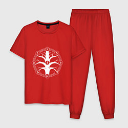 Пижама хлопковая мужская Иггдрасиль, цвет: красный