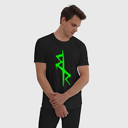 Пижама хлопковая мужская Logotype - Cyberpunk: Edgerunners, цвет: черный — фото 2
