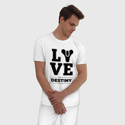 Пижама хлопковая мужская Destiny love classic, цвет: белый — фото 2