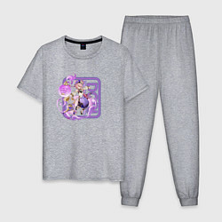 Пижама хлопковая мужская Dori Neon, цвет: меланж