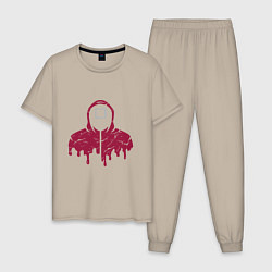 Пижама хлопковая мужская Soldier squid game, цвет: миндальный