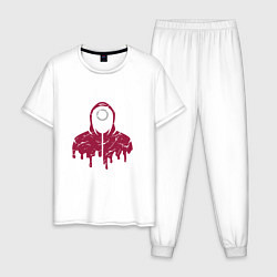 Пижама хлопковая мужская Squid game man, цвет: белый