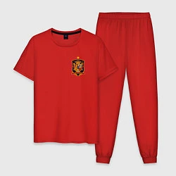 Пижама хлопковая мужская Сборная Испании логотип, цвет: красный