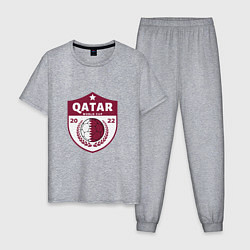 Пижама хлопковая мужская Qatar - World Cup, цвет: меланж