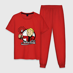 Пижама хлопковая мужская Vault boy - nuka cola, цвет: красный