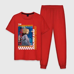 Пижама хлопковая мужская Непобедимый Майки, цвет: красный