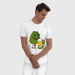 Пижама хлопковая мужская Drink Pepe, цвет: белый — фото 2