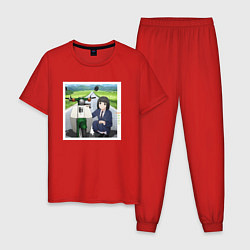Пижама хлопковая мужская Улыбка Когумы - Super Cub, цвет: красный