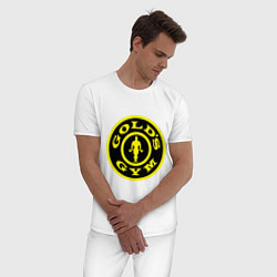 Пижама хлопковая мужская Golds GYM, цвет: белый — фото 2
