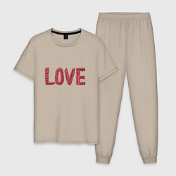 Мужская пижама Любовь из сердец