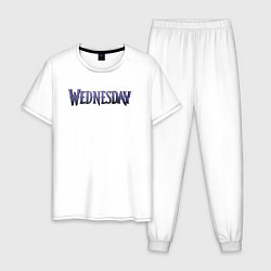 Пижама хлопковая мужская Logotype Wednesday, цвет: белый