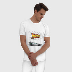 Пижама хлопковая мужская Back to the Future - DMC-12, цвет: белый — фото 2