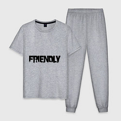 Пижама хлопковая мужская DayZ: Im friendly, цвет: меланж