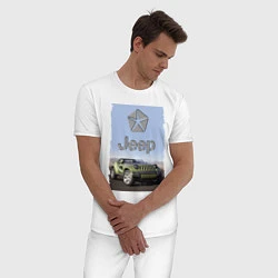 Пижама хлопковая мужская Chrysler Jeep - concept, цвет: белый — фото 2