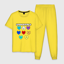 Пижама хлопковая мужская Undertale - души 8 людей, цвет: желтый
