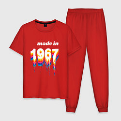 Пижама хлопковая мужская Made in 1967 liquid art, цвет: красный