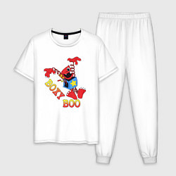 Пижама хлопковая мужская Boxy Boo, цвет: белый