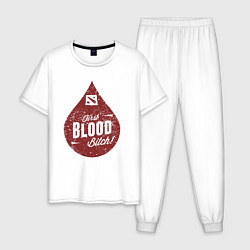 Пижама хлопковая мужская Dota blood, цвет: белый