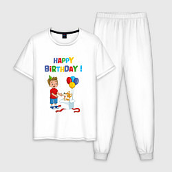 Мужская пижама С днём рождения корги