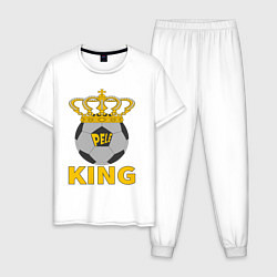 Пижама хлопковая мужская Пеле король футбола, цвет: белый