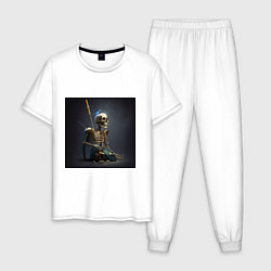 Пижама хлопковая мужская Законченная жизнь, цвет: белый
