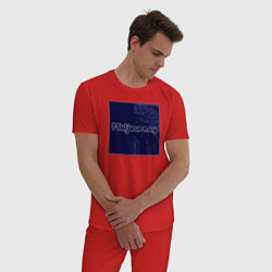 Пижама хлопковая мужская Midjourney neiro, цвет: красный — фото 2