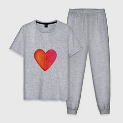 Мужская пижама Красное Сердце любовь