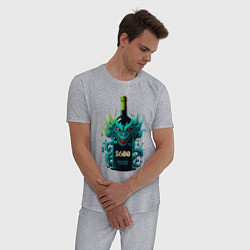 Пижама хлопковая мужская Вино за 2600, цвет: меланж — фото 2