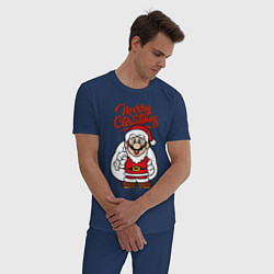 Пижама хлопковая мужская Christmas Mario, цвет: тёмно-синий — фото 2