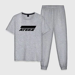 Пижама хлопковая мужская Ateez big logo, цвет: меланж