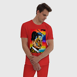 Пижама хлопковая мужская Salvador Dali: Art, цвет: красный — фото 2