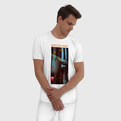 Пижама хлопковая мужская Depeche Mode: Poster, цвет: белый — фото 2