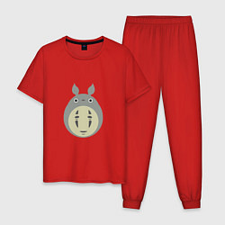 Пижама хлопковая мужская Тоторо Каонаси, цвет: красный