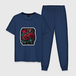 Мужская пижама Букет и красные розы