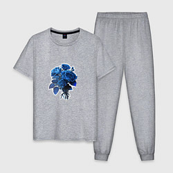 Мужская пижама Букет и синие розы
